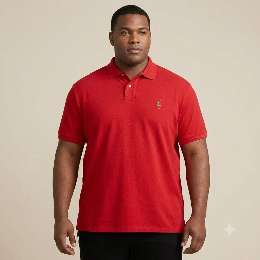 Polo Ralph Lauren Classic‎ Fit Red Pique Short Sleeve Polo Shirt XL